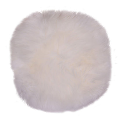 Lambskin Seat Cushion - Real Wool, Round Ivory Pad - Ø35 cm