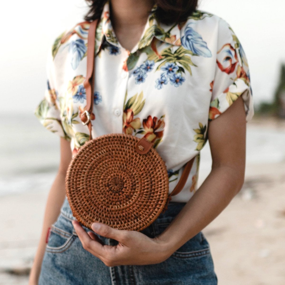 Bolso Bandolera | Bali Bag SENJA (marrón) Hecho de Ratán