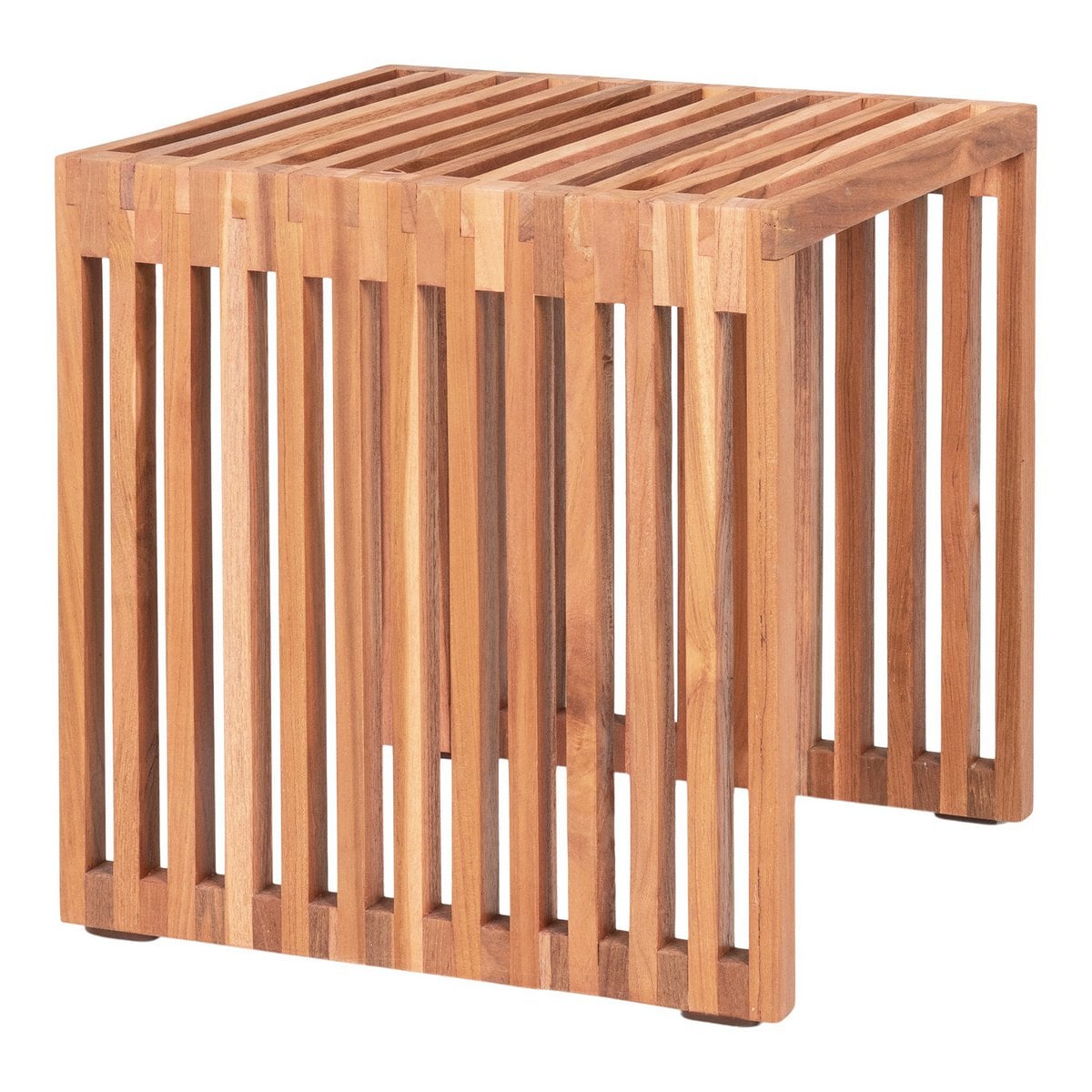 Teak Wood Side Table - Natural Accent Table, 40x40 cm