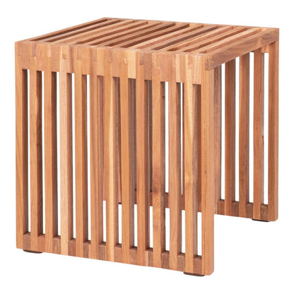 Teak Wood Side Table - Natural Accent Table, 40x40 cm