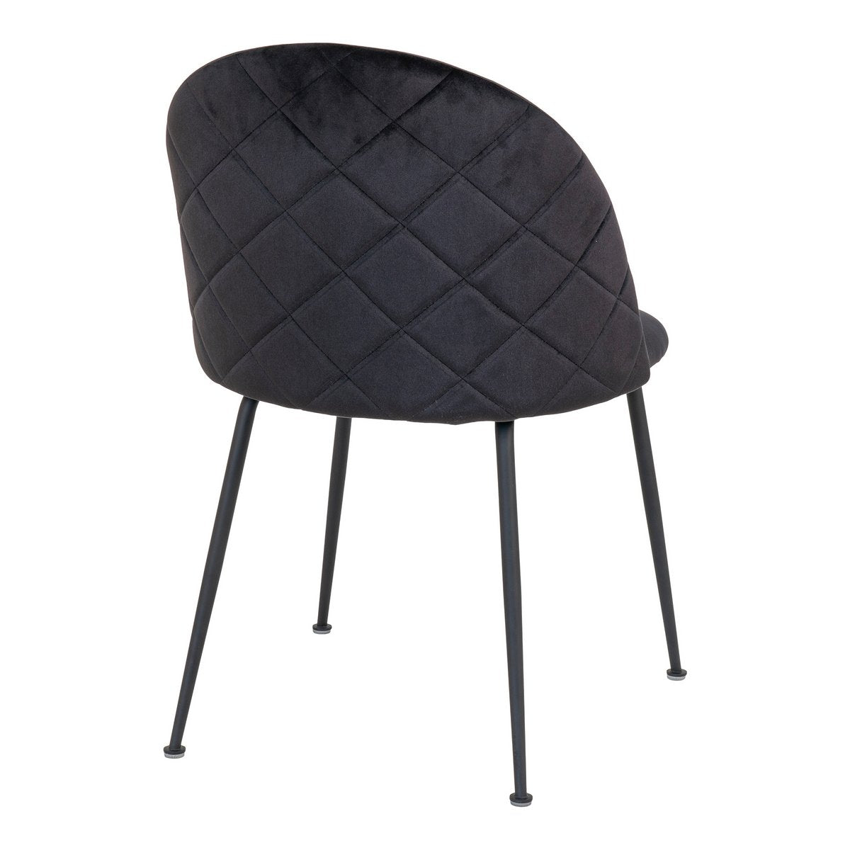 Geneve Dining Chair - Velvet, Steel, Black - Set of 2