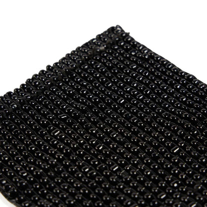 Black Beaded Coaster - Elegant Table Protection