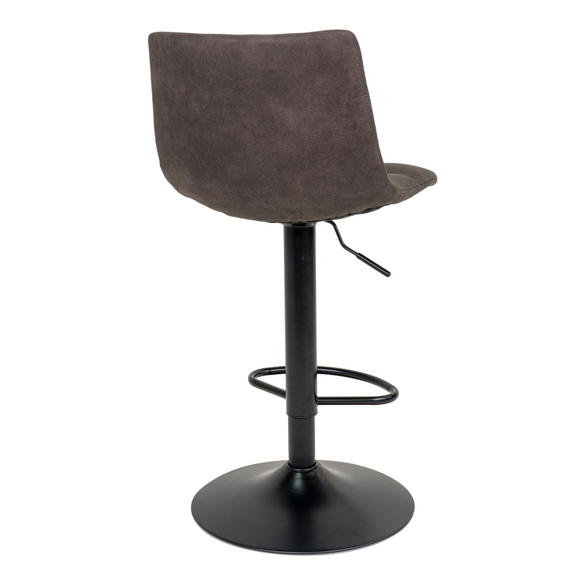 Middelfart Bar Chair - Dark Grey, Microfiber, Black Metal Legs, 43x43x88/108cm - set of 2