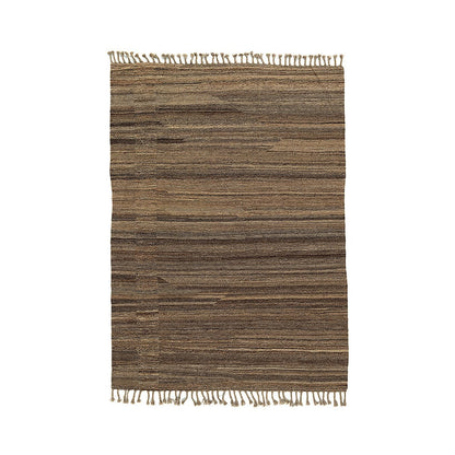 Handwoven Wool Area Rug - Afghan Design, Brown Stripes, 298x207 cm