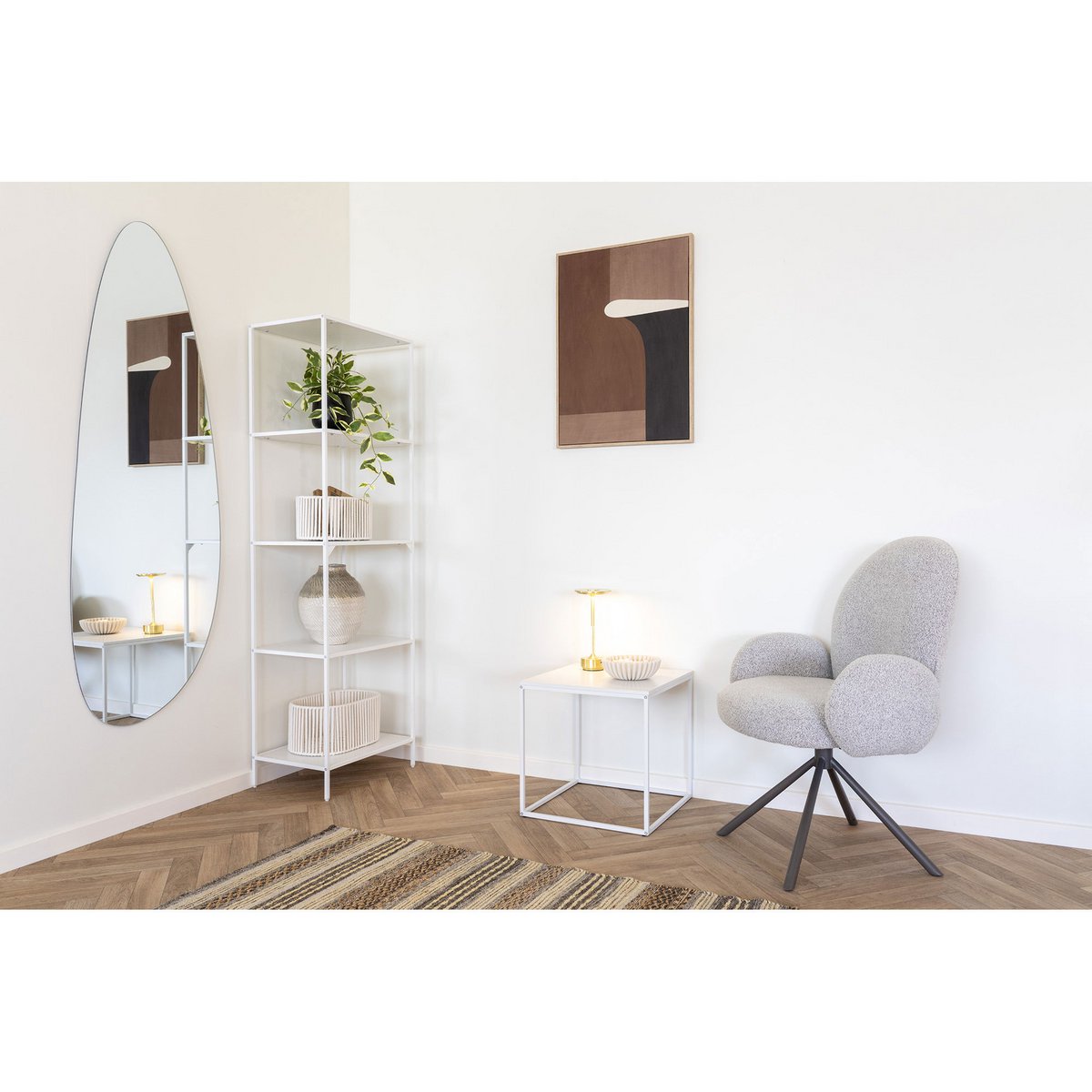 Vita Shelf - white, steel, 51x35x170cm
