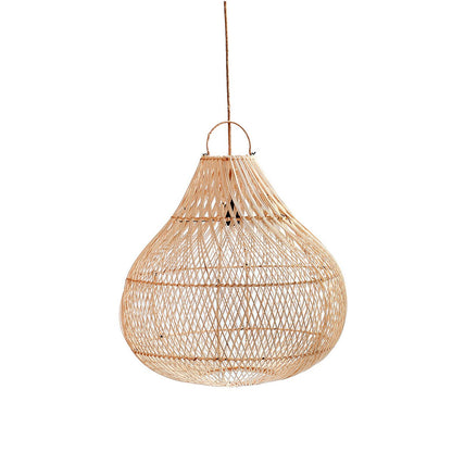 Rattan Pendant Light - Natural Woven Hanging Lamp for Indoors - M