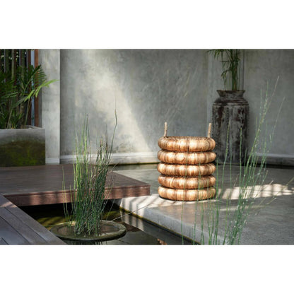 Chunky Water Hyacinth Basket with Handles for Storage & Laundry