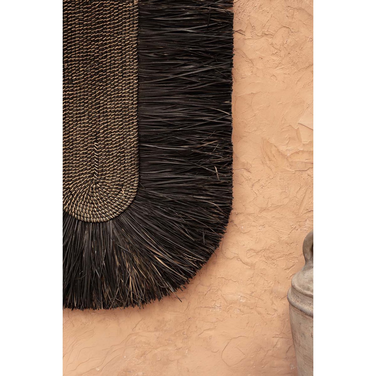 Woven Grass Wall Art Decor - Black Dada Wall Circle