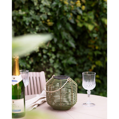 Rechargeable Solar Lantern - Green Crewe Lantern for Camping & Patio