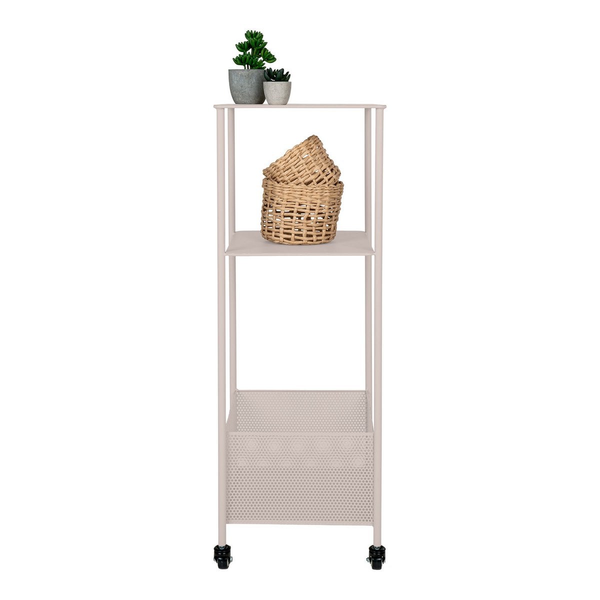 Torres Metal Cart - Steel, Grey, 3 shelves, 35x35x100 cm