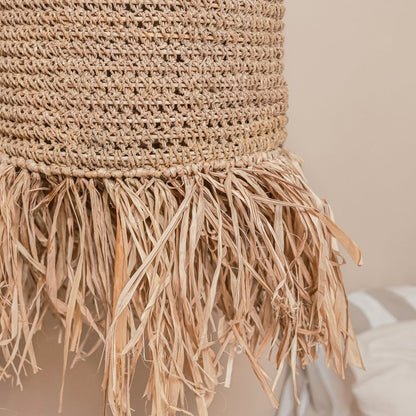 Raffia Pendant Lamp - Handwoven Lampshade for Tropical Decor
