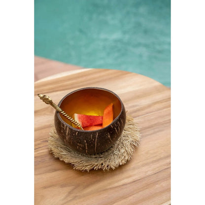 The Fringe Raffia Coaster - Natural