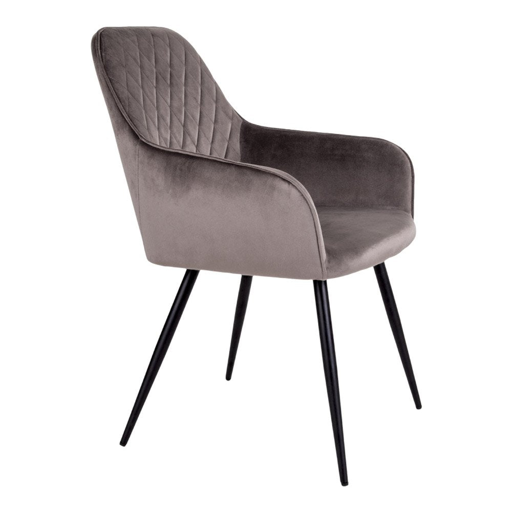 Harbo Dining Chair - Velvet, Steel, Light Brown - Set of 2