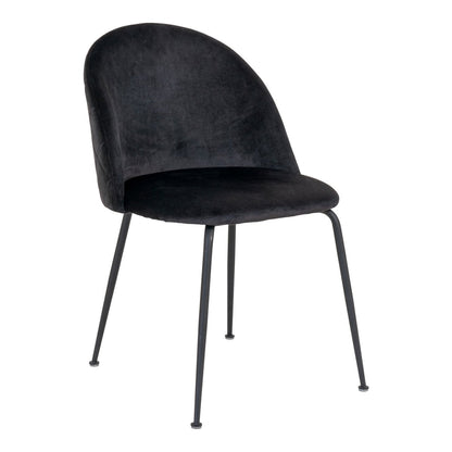 Geneve Dining Chair - Velvet, Steel, Black - Set of 2