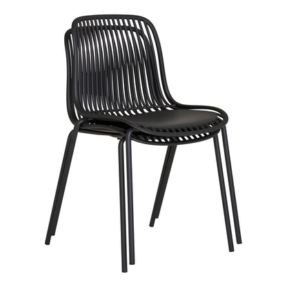 Branson Garden Chair - Black, Stackable, 55x46.5x82 cm - Set of 4