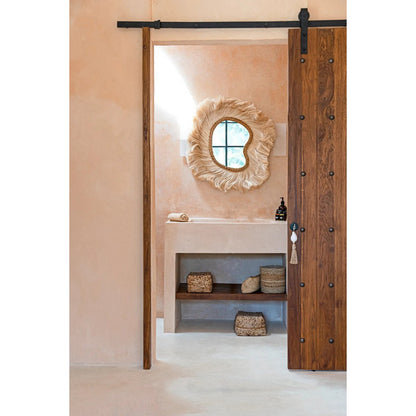 Rattan Wall Mirror - La Principessa Arched Coastal Mirror - Large