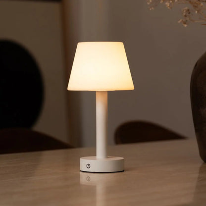 Zoë White Wooden Rechargeable Table Lamp | Dimmable, USB-C & Up to 80 Hours of Battery Life
