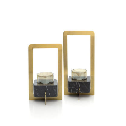 The Marbre d’Or Candle Holder - Gold Black - L