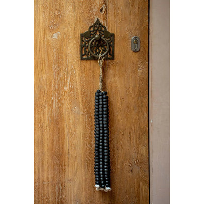 Black Wooden Bead Tassel - Coastal Bohemian Wall Hanging Decor
