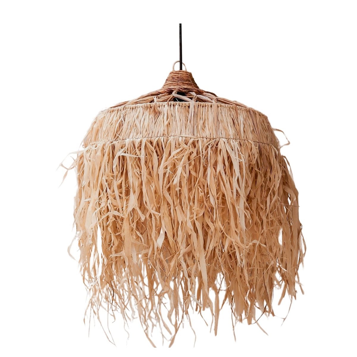 Raffia Lamp with Long Fringes | Lampshade | Pendant Lamp KAWI (2 sizes)