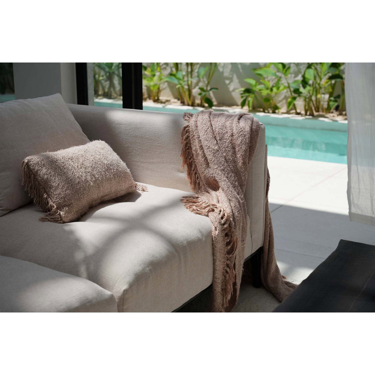 Cotton Beige Cushion Cover - Oh My Gee - Hand-Dyed, 30x50