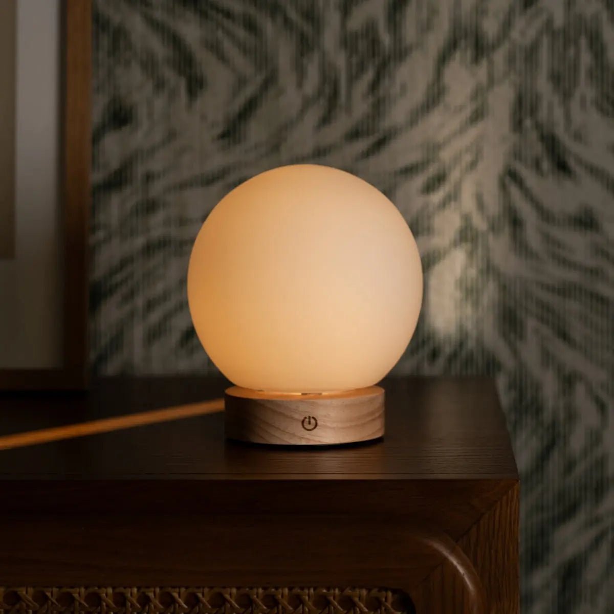 Flore Light Brown Wooden Lamp | Rechargeable, Dimmable & Cordless Lighting
