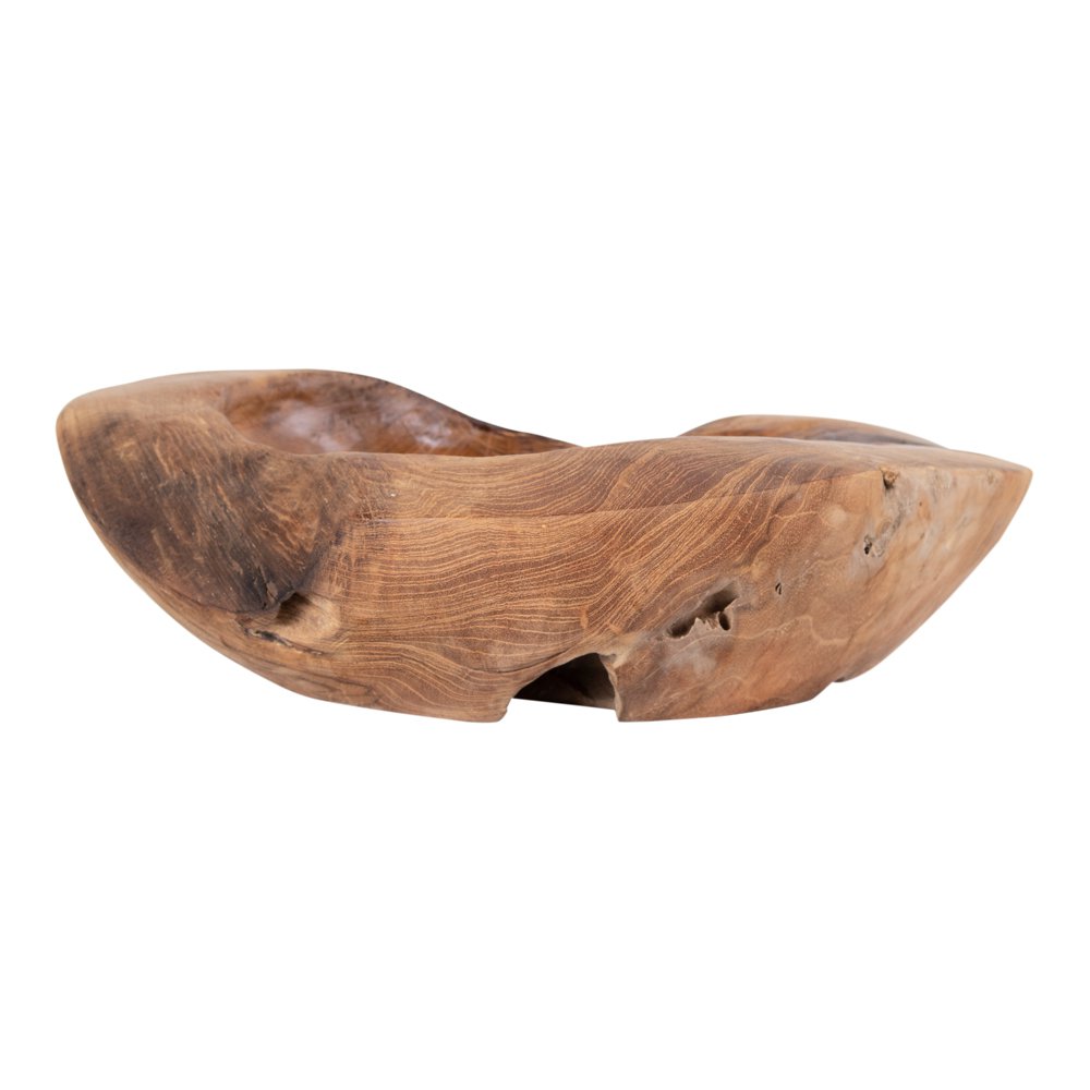 Teak Wood Bowl - Natural Serving Bowl, Rustic Decorative Bowl, 30cm