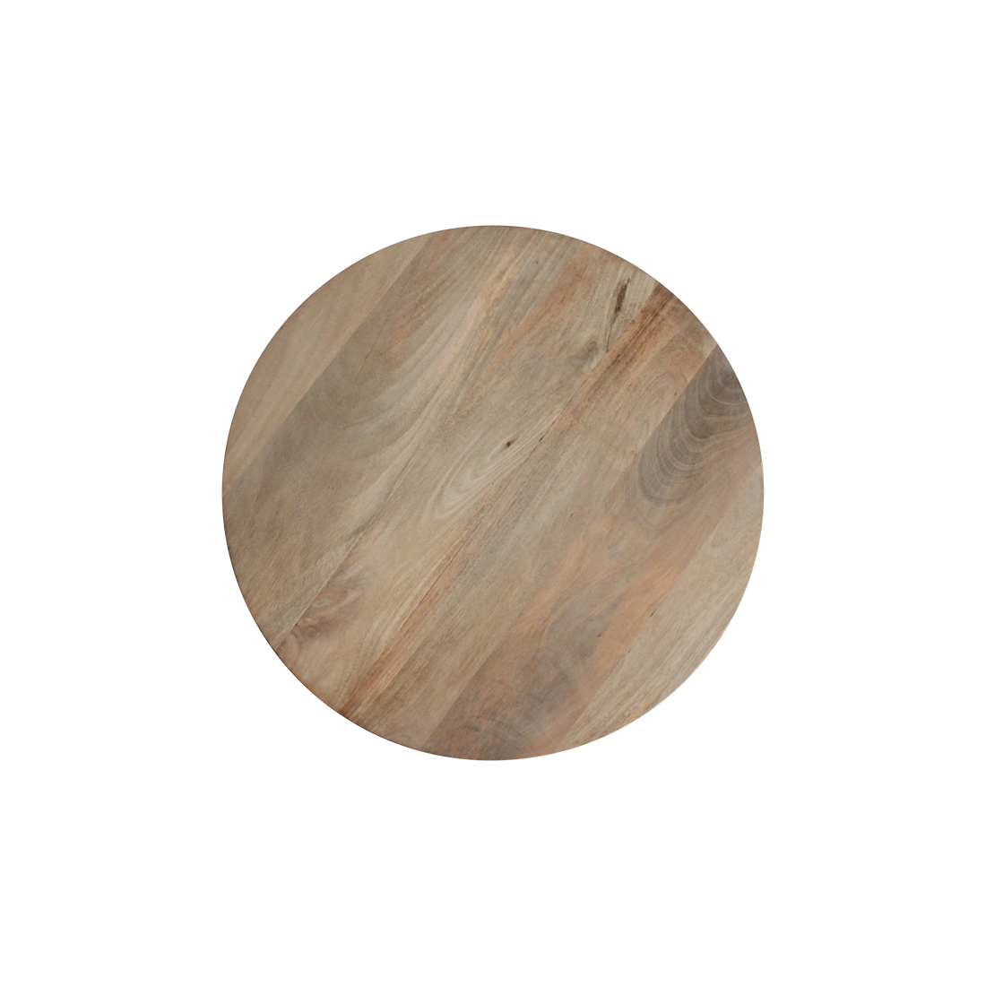 Mango Wood Side Table - Natural Bullnose Design, 55 cm