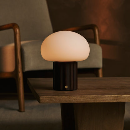 Jord Dark Brown Rechargeable Table Lamp | Cordless, Unique & Up to 100 Hours of Light