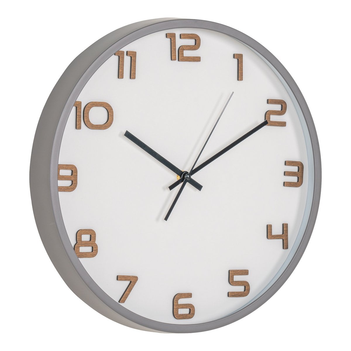 Greenwich Wall Clock - Grey, Glass, Plastic, Ø35cm