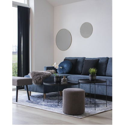 Jersey Mirror - Brass Look, Steel, Ø40cm