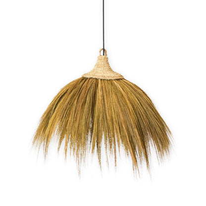 Seagrass Pendant Light - Natural Boho Lampshade with Fringes, 53cm