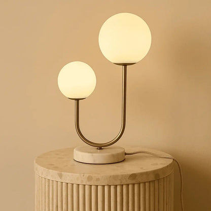 Giorgia Elegant Marble Lamp | Frosted Glass Bulbs & Corded Lamp
