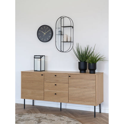 Black Wall Clock - Silent Round Clock, Kensington ø35 cm
