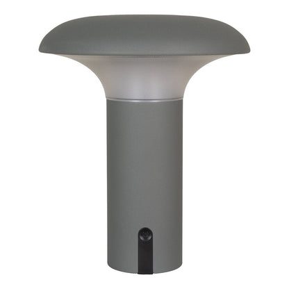 LED Table Lamp - Rechargeable Grey Bedside Light, Portable