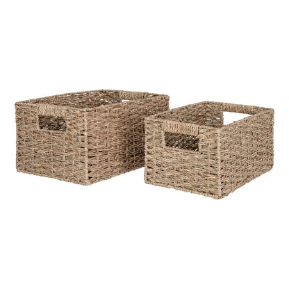 Seagrass Storage Baskets - Natural Woven Baskets, Set of 2