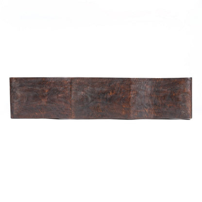 Mango Wood Wave Bench - Dark Walnut Finish - Medium
