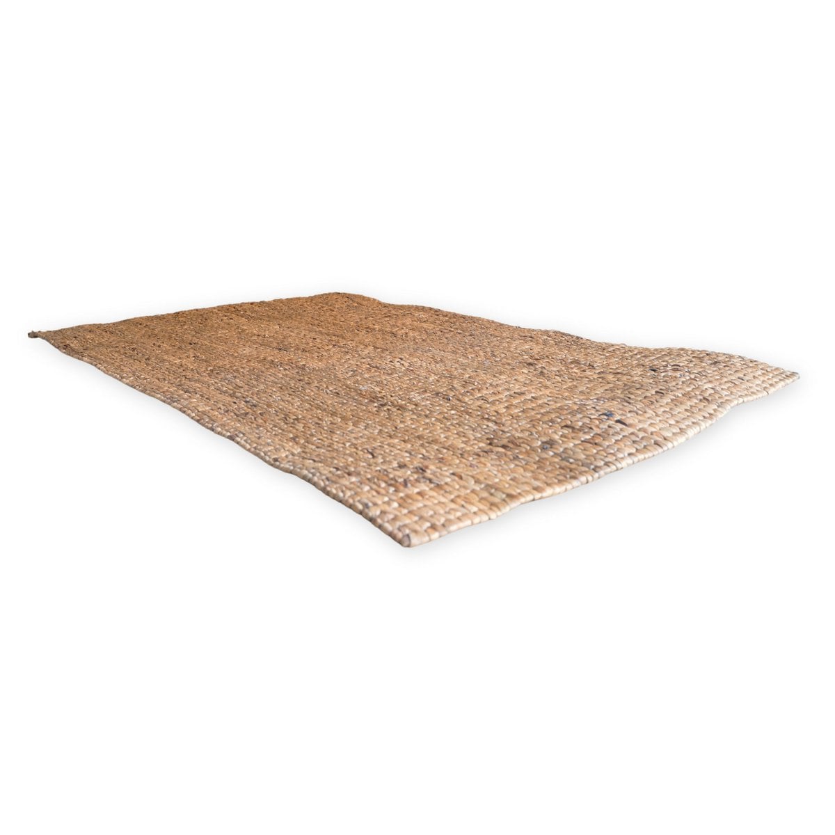Water Hyacinth Area Rug - Square Boho Brown Rug, 180x115 cm