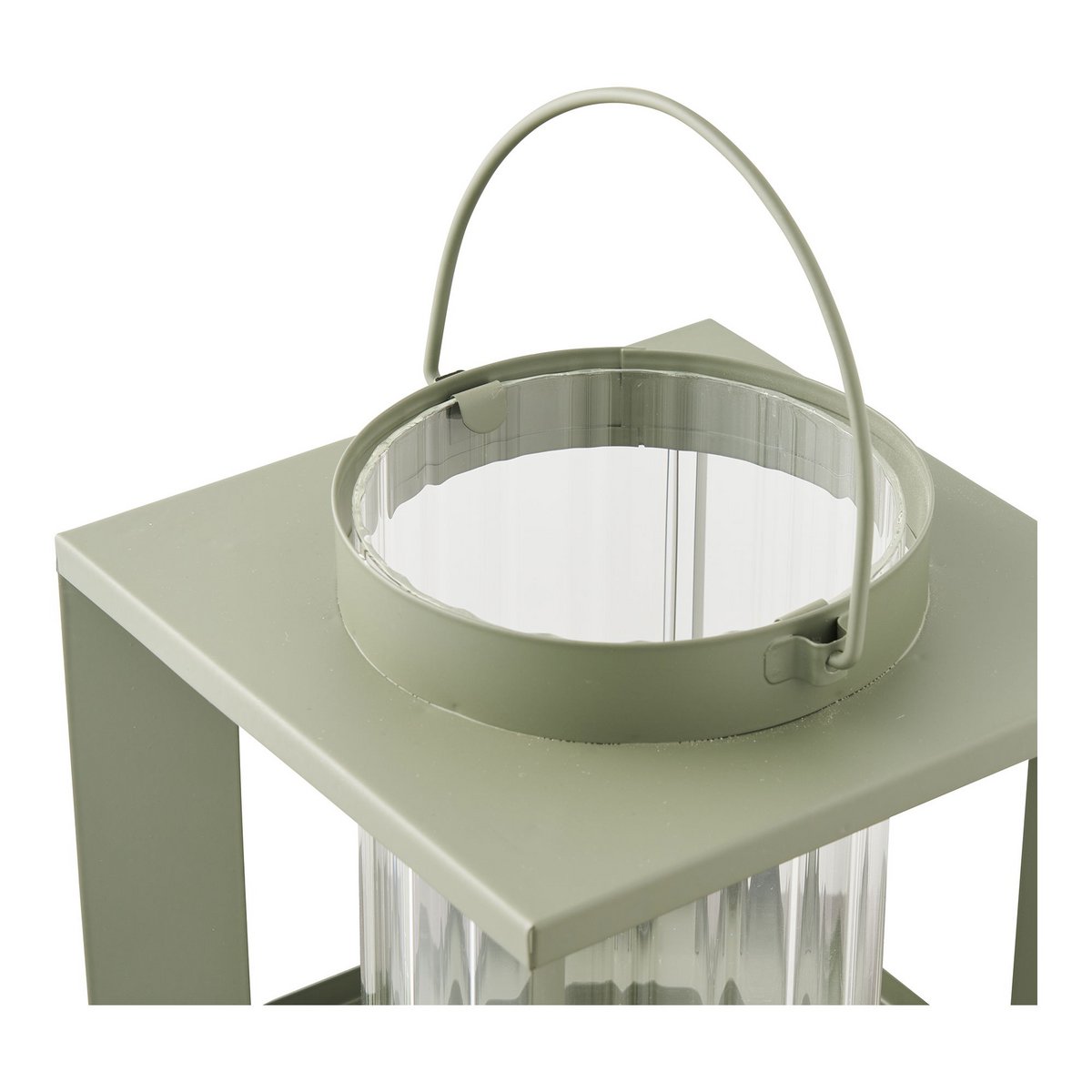 Metal and Glass Lantern - Green Lohals Lantern 18x18x20.5 cm