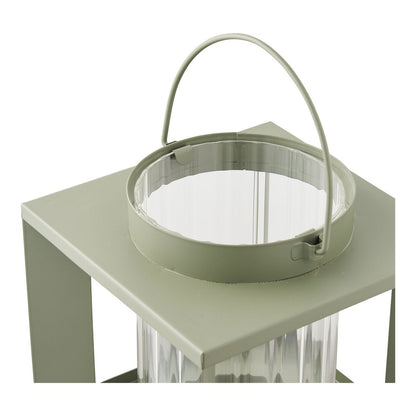 Metal and Glass Lantern - Green Lohals Lantern 18x18x20.5 cm