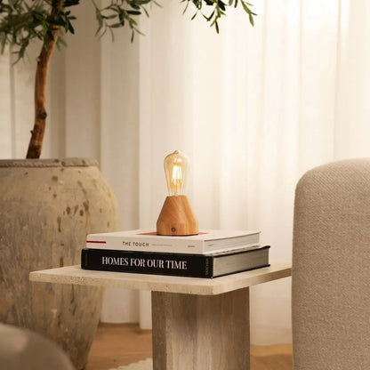 Zavi Light Brown Rechargeable Table Lamp | LED, Cordless & 80-Hour Battery Life