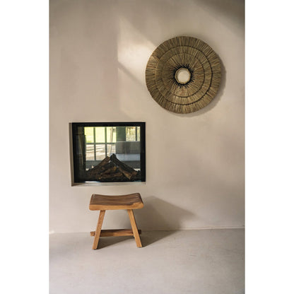 Solid Suar Wood Stool – Natural Finish, 50cm