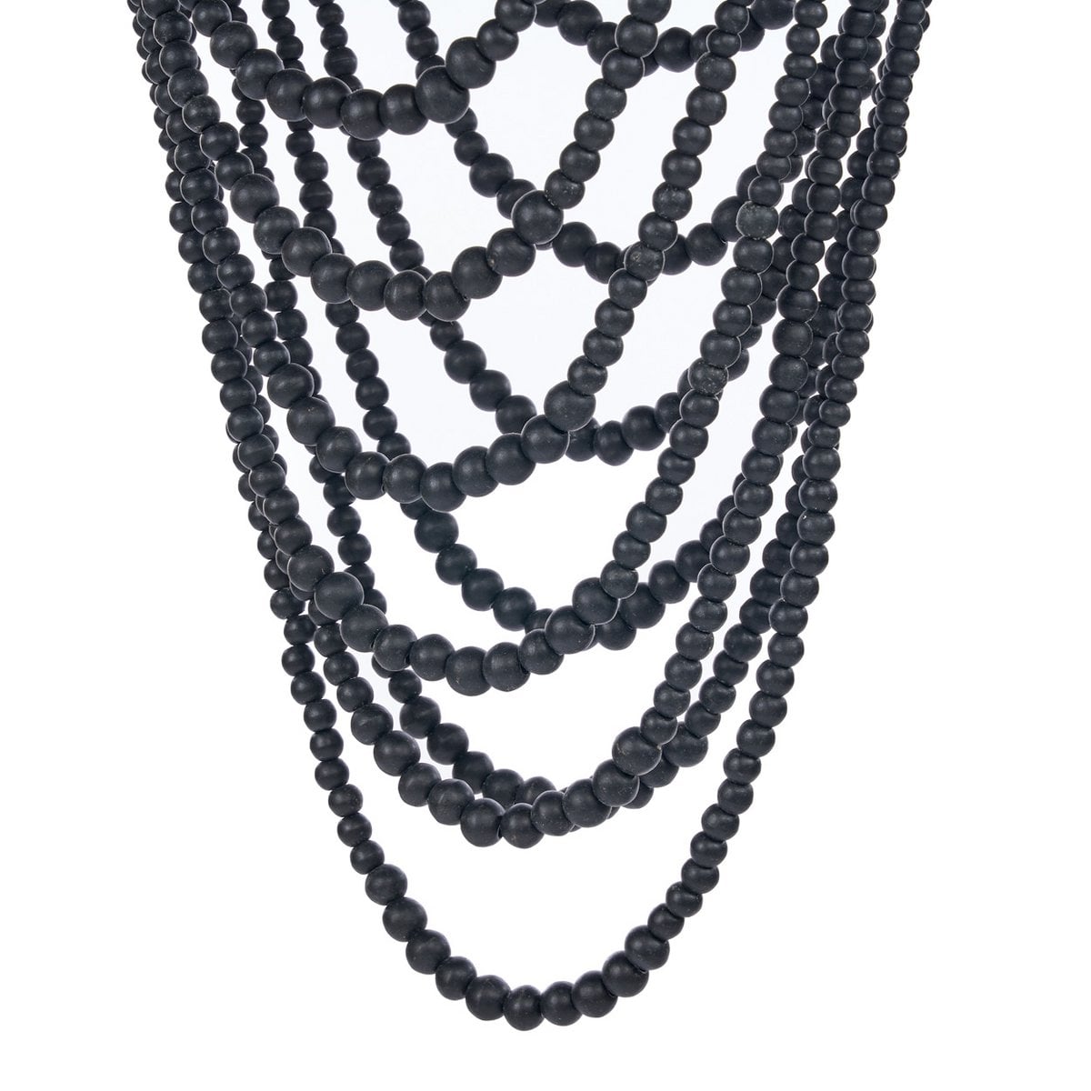 Wooden Bead Chandelier - Black - Large
