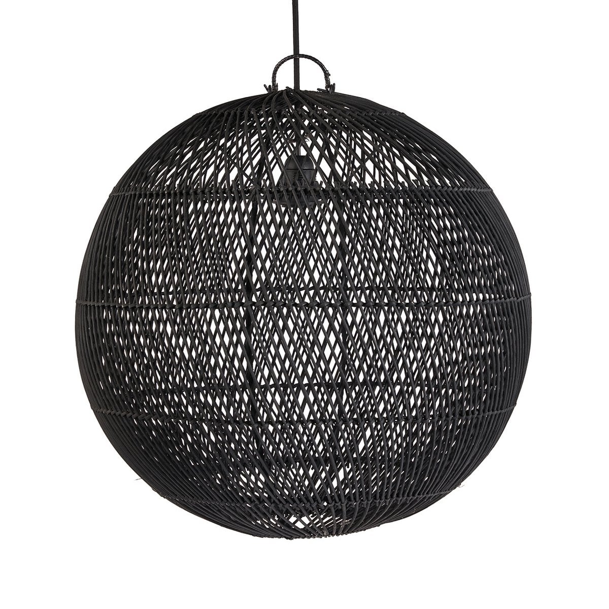 Black Handwoven Rattan Pendant Light – Layered Glow For Dining Or Bedroom