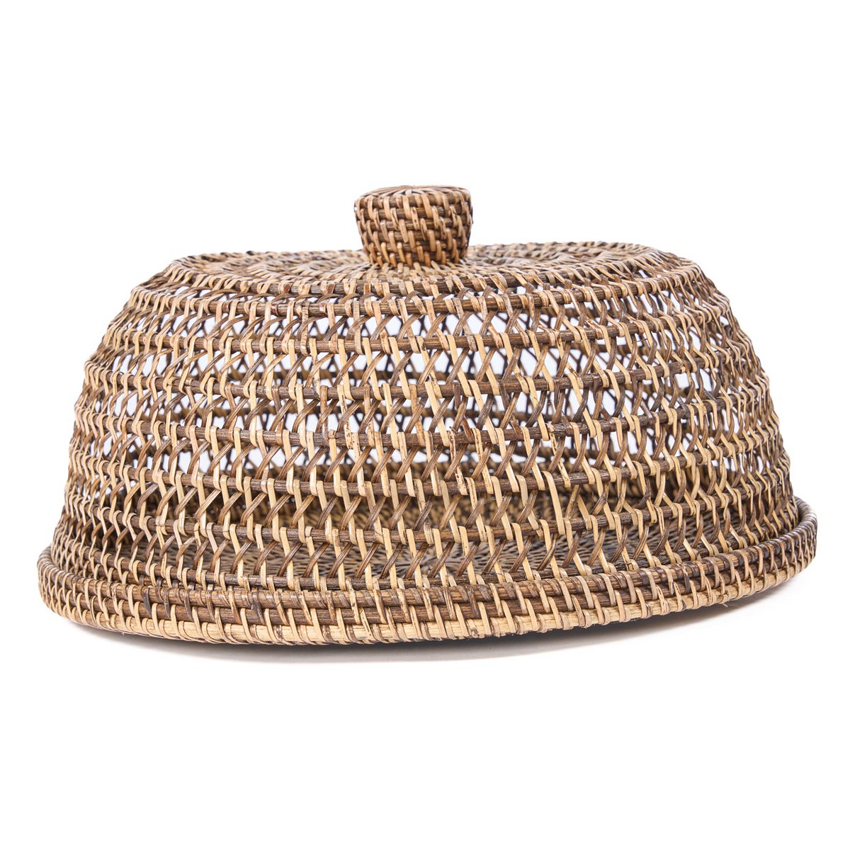 Rattan Food Cover – Large Handwoven Dome, Natural Brown