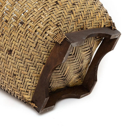 Rattan Storage Basket - Colonial Style, Natural Brown - Large