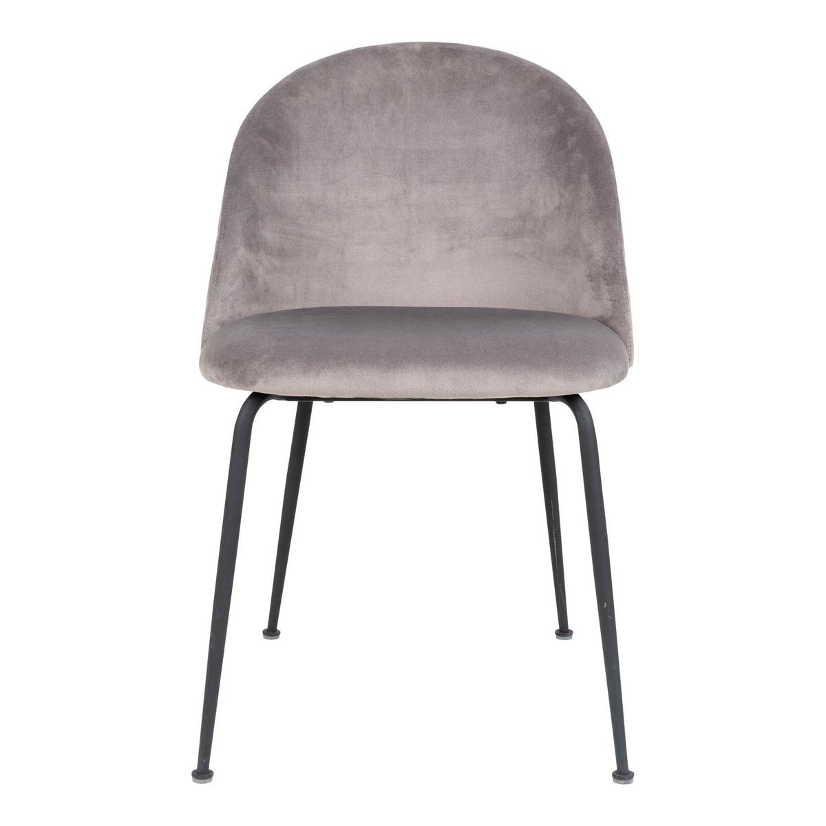Chaise de salle à manger Geneve - Velours, Acier, Gris - Jeu de 2