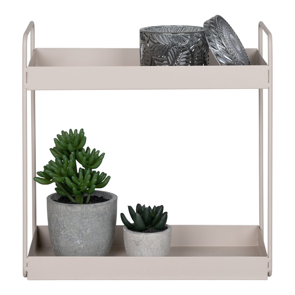 Steel Double Shelf - Minimalist Standing Shelving Unit
