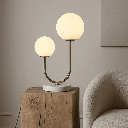 Giorgia Elegant Marble Lamp | Frosted Glass Bulbs & Corded Lamp