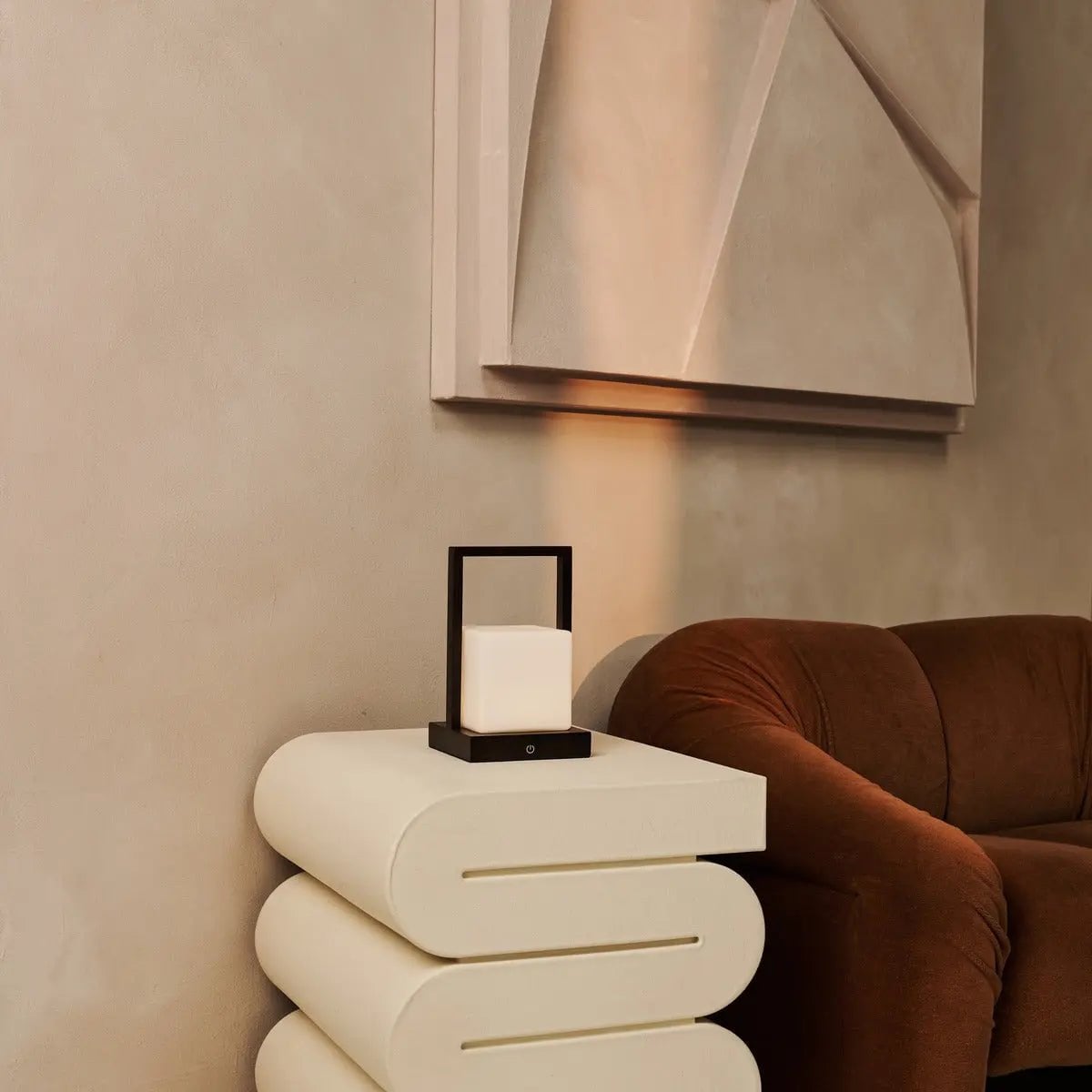 Cordless Table Lamp - Dark Brown Rechargeable Dimmable